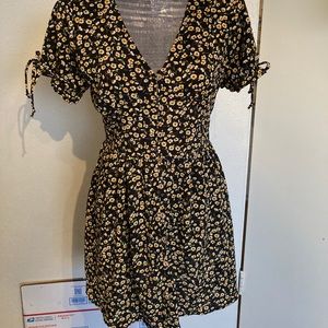 Sunflower Print Skater Dress